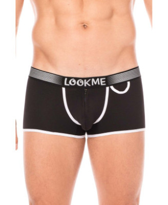 Mini-Pants noir échancré avec zip 